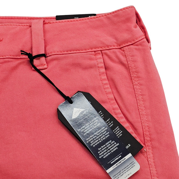 NWT American Eagle Shorts Womens Size 4 Coral Twill Midi Super Stretch Low Rise - Picture 4 of 14